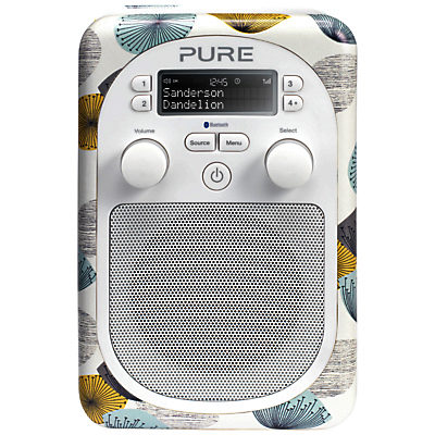Pure Evoke D2 Mio DAB/FM Bluetooth Portable Digital Radio, Sanderson Print Dandelion Pure Evoke D2 Mio DAB/FM Bluetooth Portable Digital Radio, Sanderson Print Dandelion
